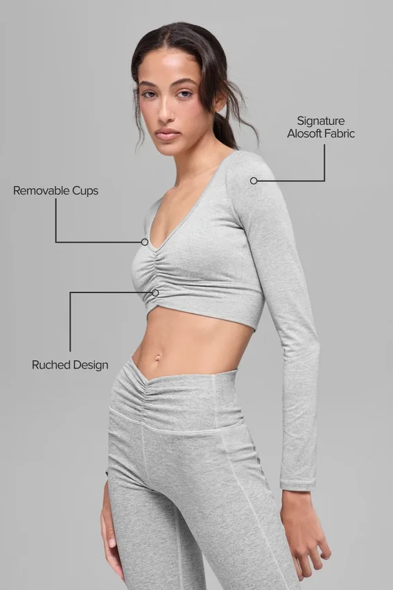 Biustonosz z długim rękawem Alosoft Intuition – Athletic Heather Grey