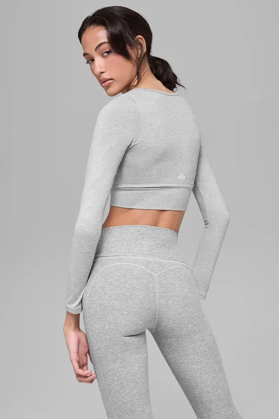 Biustonosz z długim rękawem Alosoft Intuition – Athletic Heather Grey