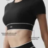 Biustonosz z krótkim rękawem Alo Softsculpt Amp It up – czarny