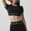 Biustonosz z krótkim rękawem Alo Softsculpt Amp It up – czarny