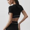 Biustonosz z krótkim rękawem Alo Softsculpt Amp It up – czarny