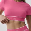 Biustonosz z krótkim rękawem Alo Softsculpt Amp It up – Paradise Pink