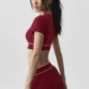 Biustonosz z krótkim rękawem Alo Softsculpt Amp It up – Summer Romance Red
