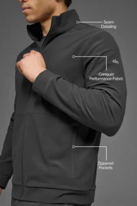 Bluza Conquer Max z golfem i zamkiem na całej długości – Anthracite
