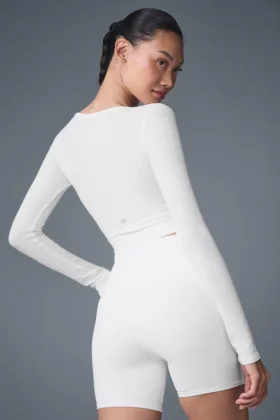 Bluza z długim rękawem Cover – biała