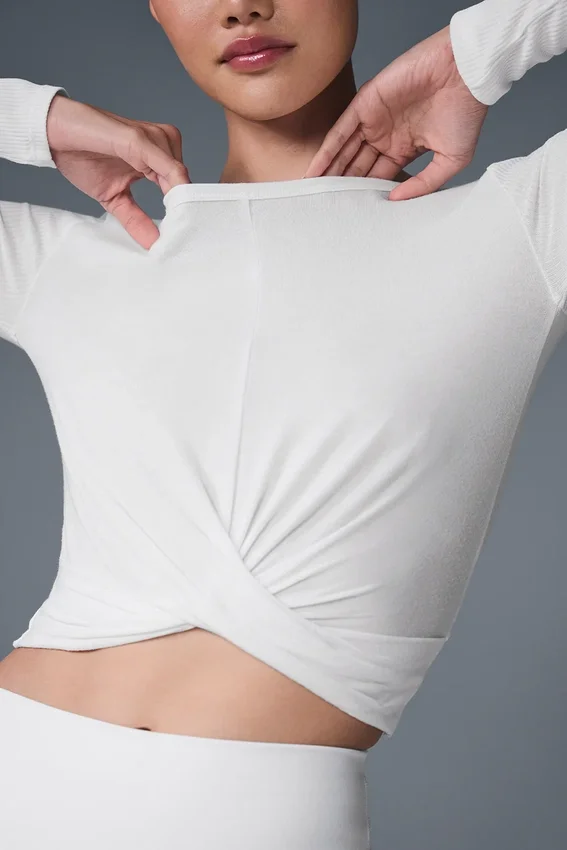 Bluza z długim rękawem Cover – biała