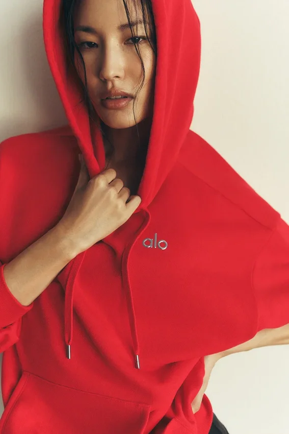 Bluza z kapturem Accolade – jaskrawoczerwona