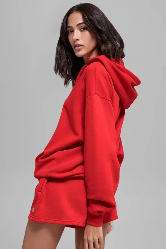 Bluza z kapturem Accolade – jaskrawoczerwona
