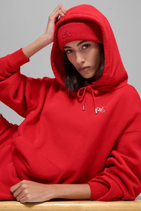 Bluza z kapturem Accolade – jaskrawoczerwona