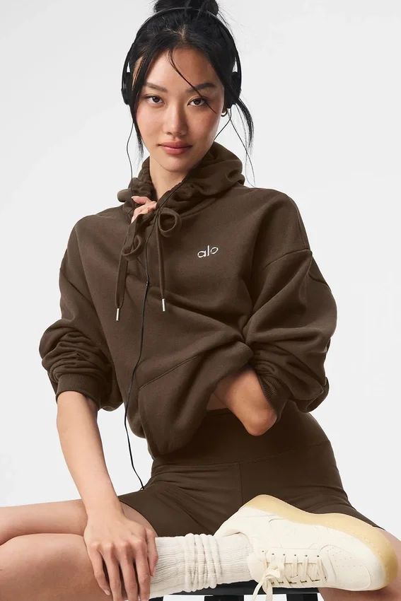 Bluza z kapturem Accolade – kolor espresso