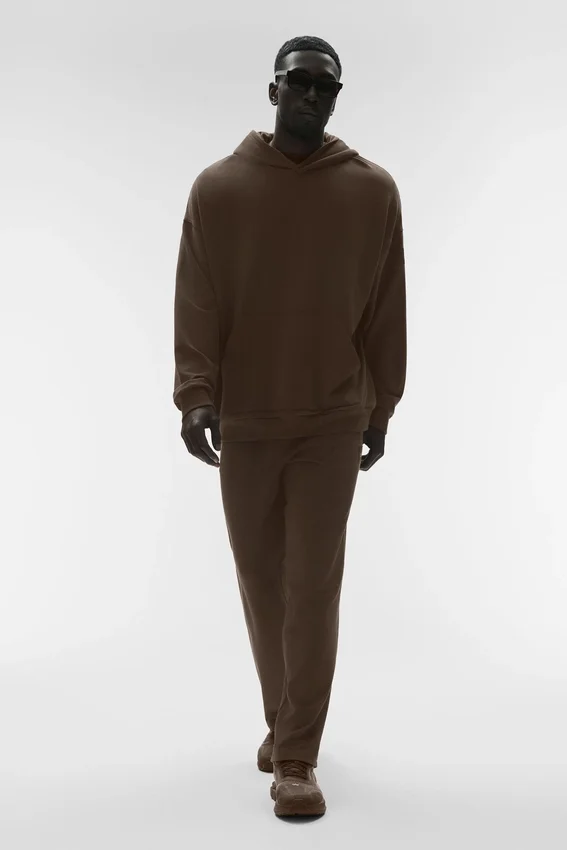Bluza z kapturem Double Take – kolor espresso