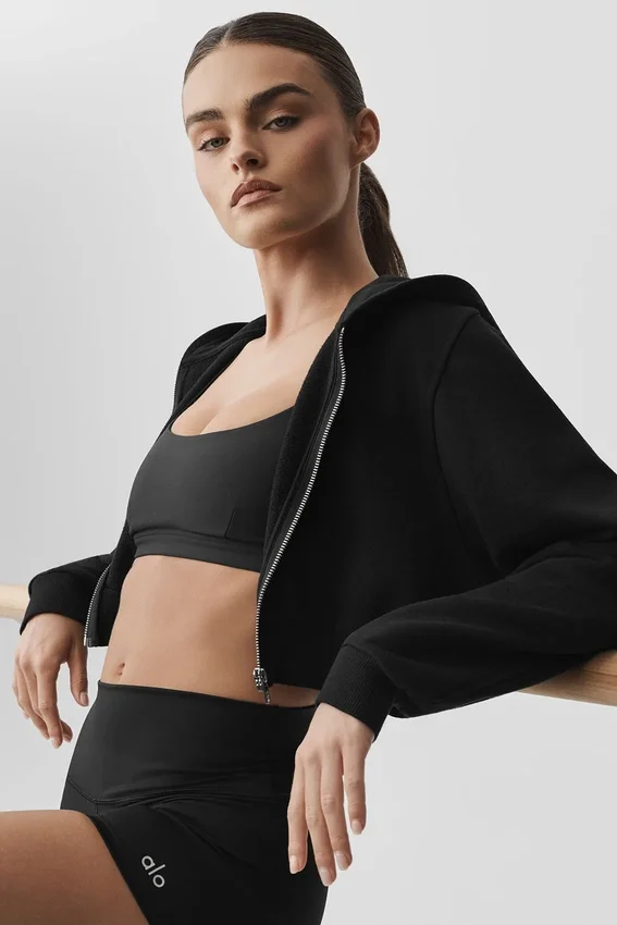 Bluza z kapturem i zamkiem „Sweet Escape” – czarna