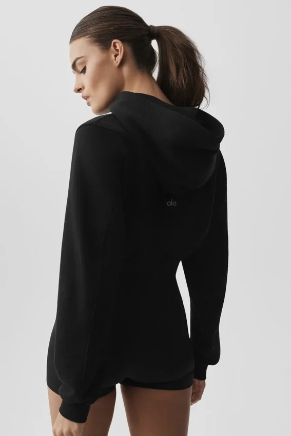 Bluza z kapturem i zamkiem „Sweet Escape” – czarna