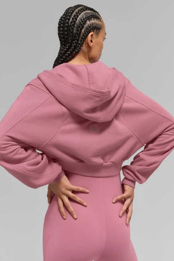 Bluza z kapturem i zamkiem „Sweet Escape” – różowa „Wild Rose”