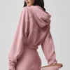 Bluza z kapturem i zamkiem „Sweet Escape” – Vintage Pink