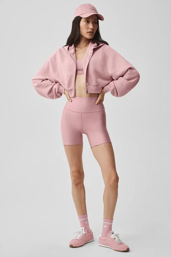 Bluza z kapturem i zamkiem „Sweet Escape” – Vintage Pink