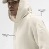 Bluza z kapturem i zapięciem na guziki Linen Days – kolor kości