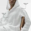 Bluza z kapturem Linen Days zapinana na guziki – biała