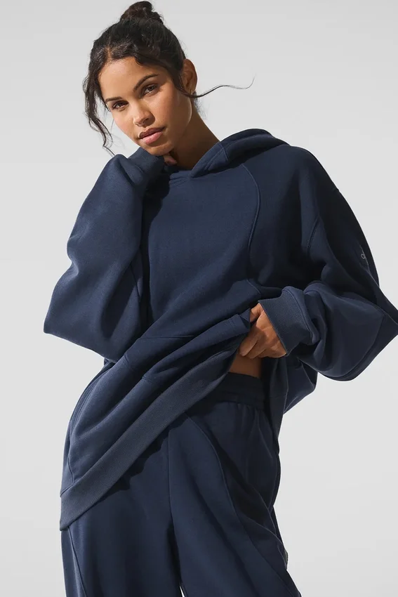 Bluza z kapturem „Make Waves” – granatowy odcień