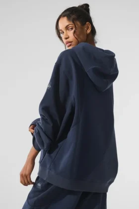 Bluza z kapturem „Make Waves” – granatowy odcień