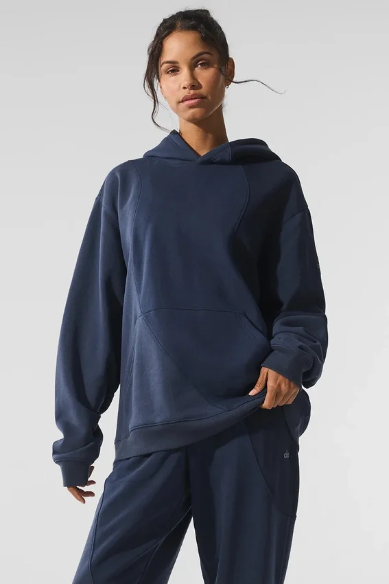 Bluza z kapturem „Make Waves” – granatowy odcień