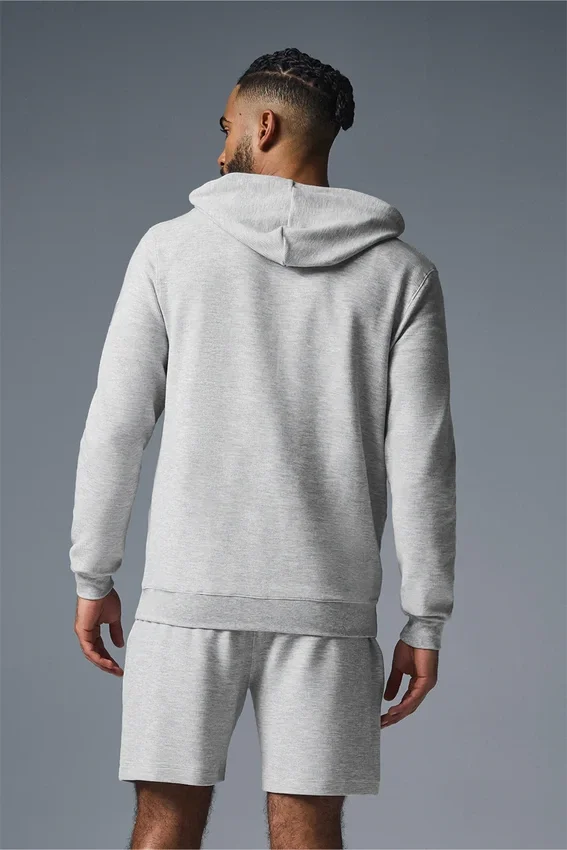 Bluza z kapturem Micro Waffle Fast Break – sportowa szara melanżowa