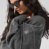 Bluza z kapturem New Class z pełnym zamkiem, wełna i kaszmir – platynowy szary
