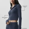 Bluza z kapturem Sway z zamkiem na całej długości – granatowa
