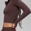 Bluza z kapturem Sway z zamkiem na całej długości – kolor Brownstone
