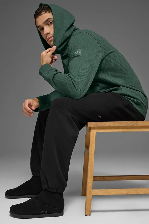 Bluza z kapturem Waffle Lounge – Clover Green