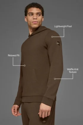 Bluza z kapturem Waffle Lounge – Espresso
