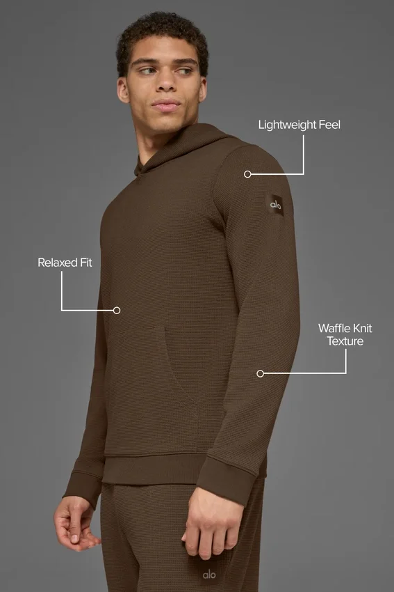 Bluza z kapturem Waffle Lounge – Espresso
