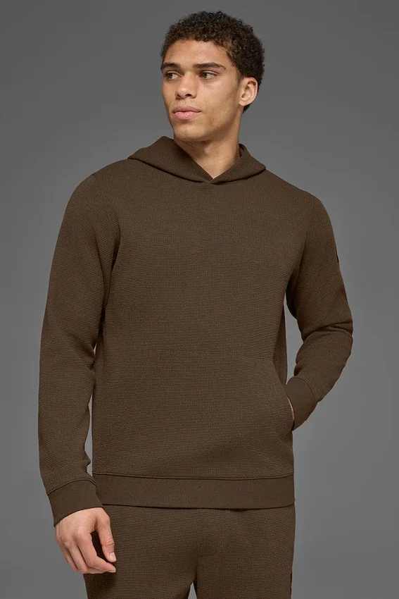 Bluza z kapturem Waffle Lounge – Espresso