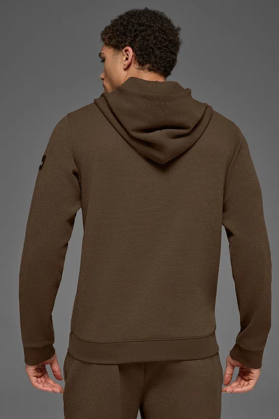 Bluza z kapturem Waffle Lounge – Espresso