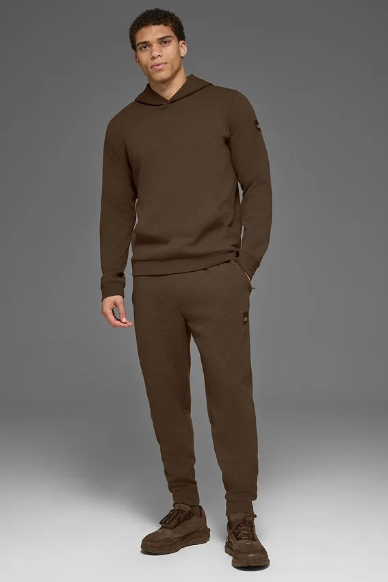 Bluza z kapturem Waffle Lounge – Espresso