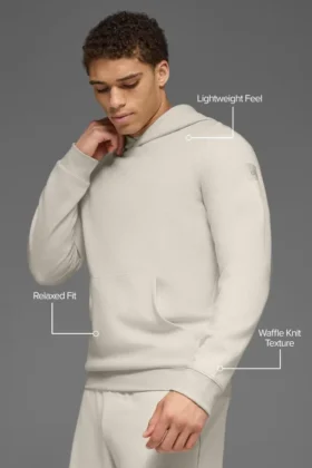 Bluza z kapturem Waffle Lounge – kolor kości