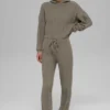 Bluza z kapturem Winter Bliss z dzianiny warkoczowej – jasny kolor kakao