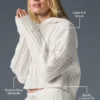Bluza z kapturem „Winter Bliss” z dzianiny warkoczowej – kolor kości słoniowej