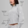 Bluza z kapturem „Winter Bliss” z dzianiny warkoczowej – szary melanż