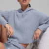 Bluza z kapturem „Winter Bliss” z dzianiny warkoczowej – Winter Frost