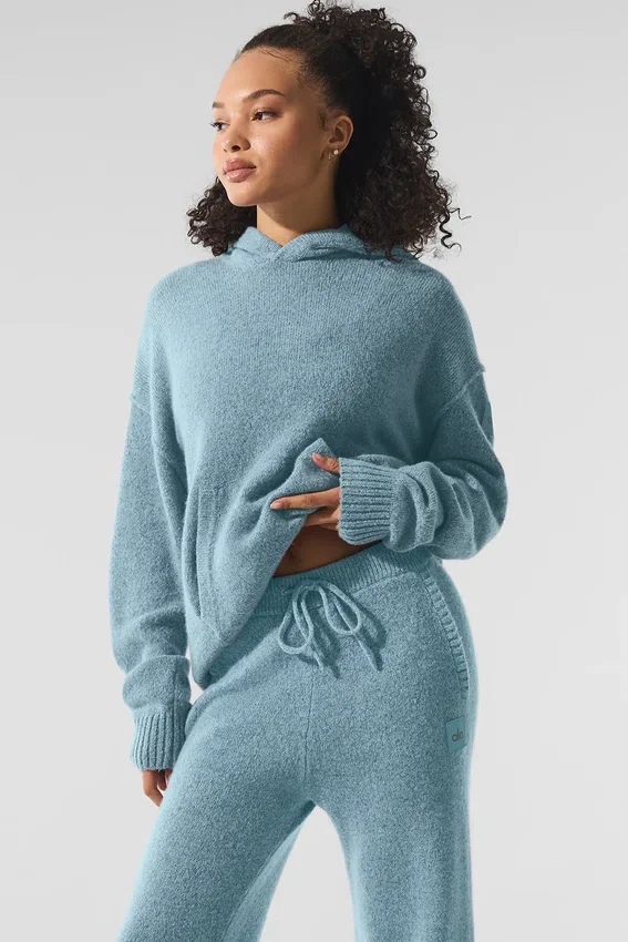 Bluza z kapturem Wool Cashmere New Class – kolor Celestial Blue Granite Heather