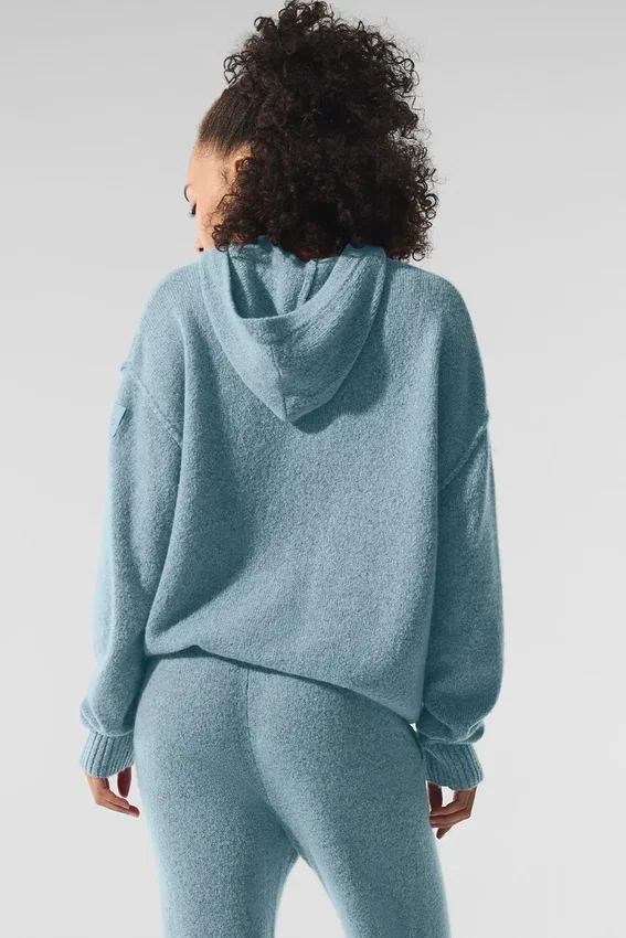 Bluza z kapturem Wool Cashmere New Class – kolor Celestial Blue Granite Heather