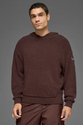Bluza z kapturem z dzianiny o fakturze – Brownstone