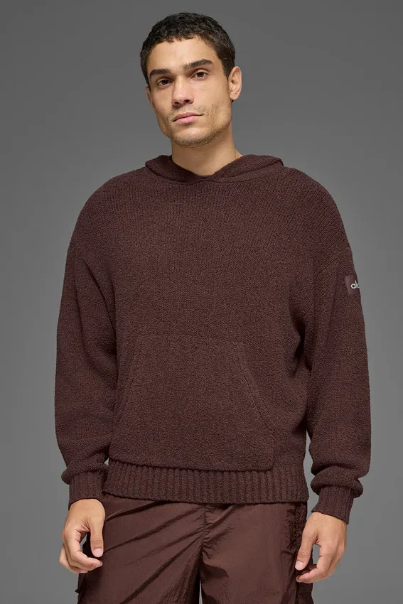 Bluza z kapturem z dzianiny o fakturze – Brownstone