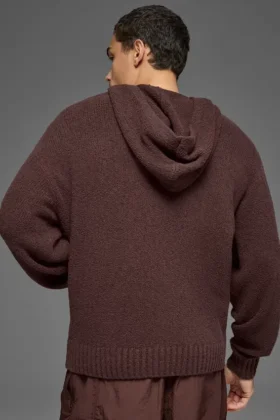 Bluza z kapturem z dzianiny o fakturze – Brownstone