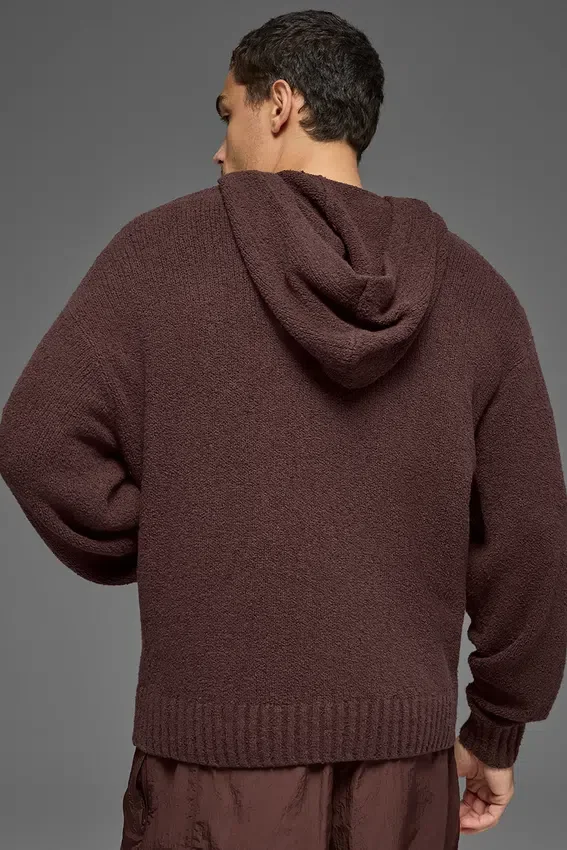 Bluza z kapturem z dzianiny o fakturze – Brownstone