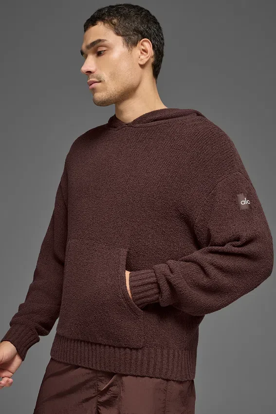 Bluza z kapturem z dzianiny o fakturze – Brownstone