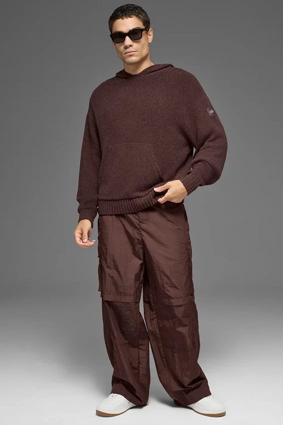 Bluza z kapturem z dzianiny o fakturze – Brownstone