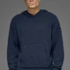 Bluza z kapturem z dzianiny o fakturze – Navy