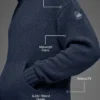 Bluza z kapturem z dzianiny o fakturze – Navy